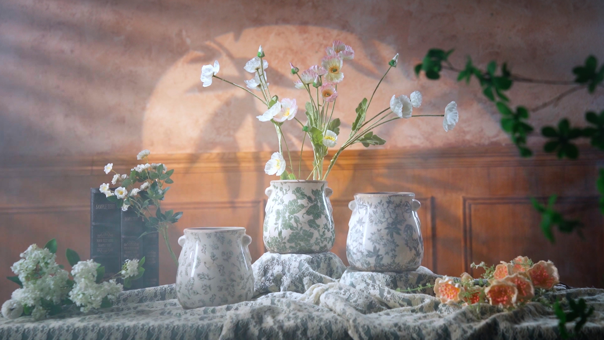 Amazon.com : Ninehaoou Ceramic Scroll Planter 6.5 Inch Chinoiserie